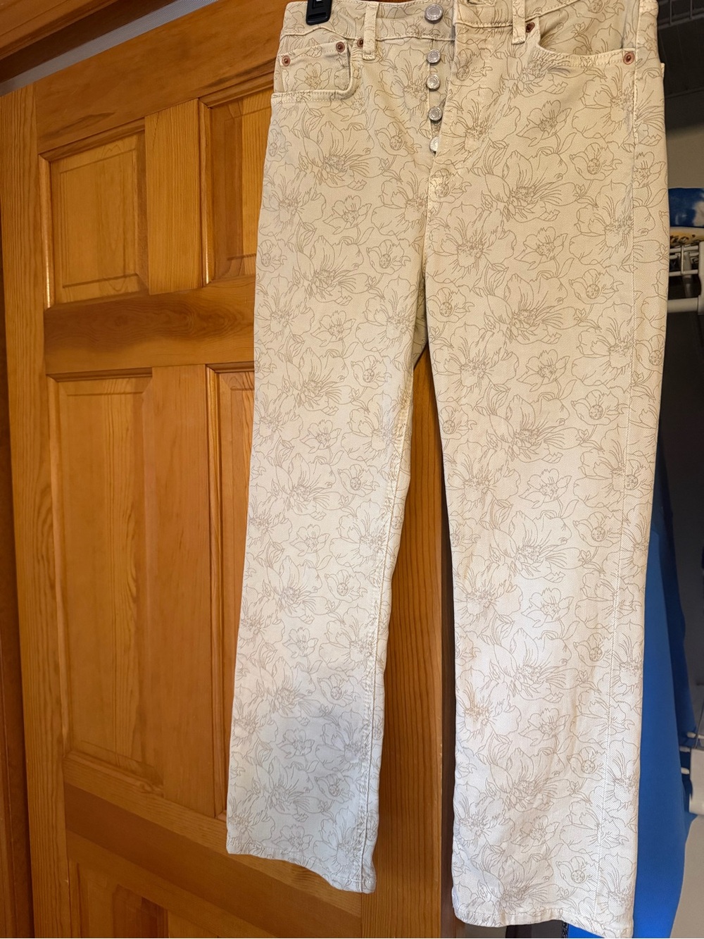 Women’s Cream and Tan Floral Print Pants